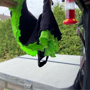 Figure Skating skirt - black and green neon - Size S junior